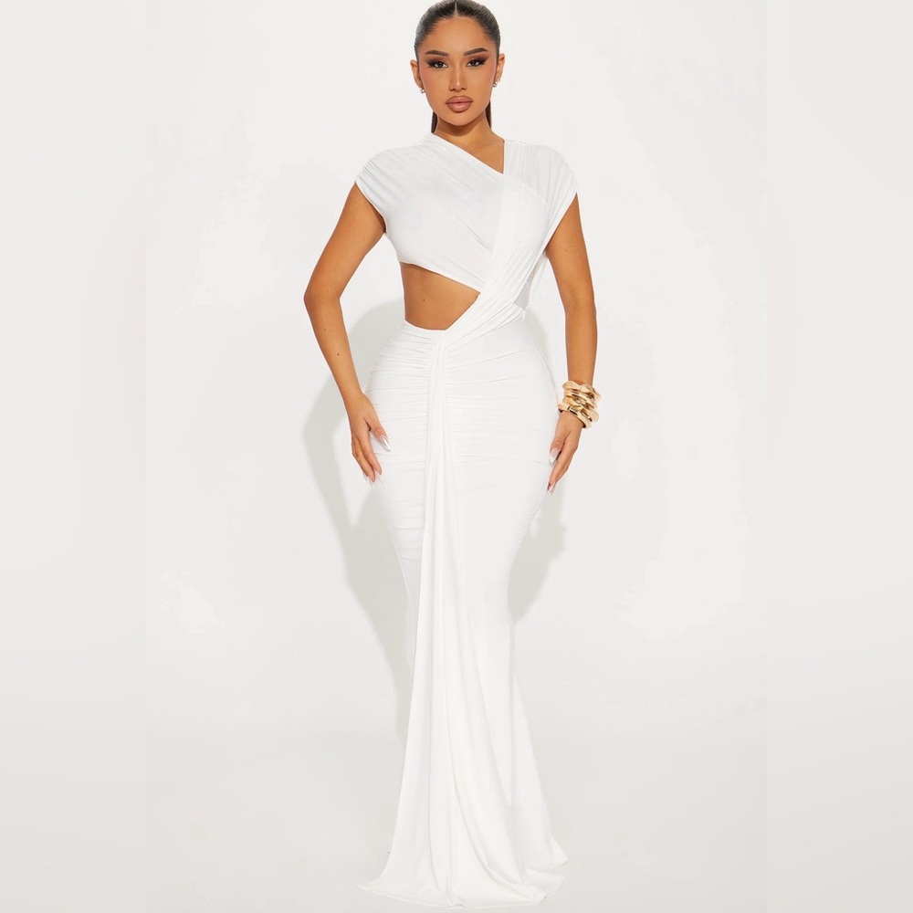 Fashionnova Cutout Ruched Maxi Dress